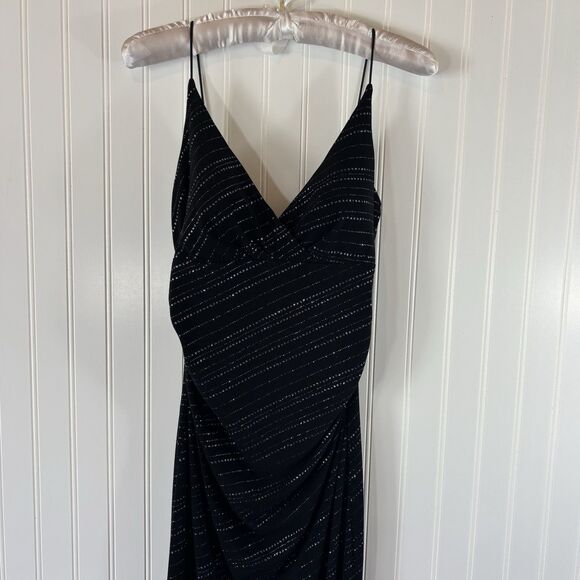 Vintage City Triangles Womens Y2K Babydoll Maxi Dress Size M Hoco Formal Glitter - Picture 4 of 14